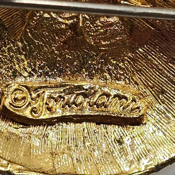 Vtg Brooch Signed Tortolani Guardian Angel Rhinestone Halo Blue Eye Pin Shoulder - Picture 12 of 15